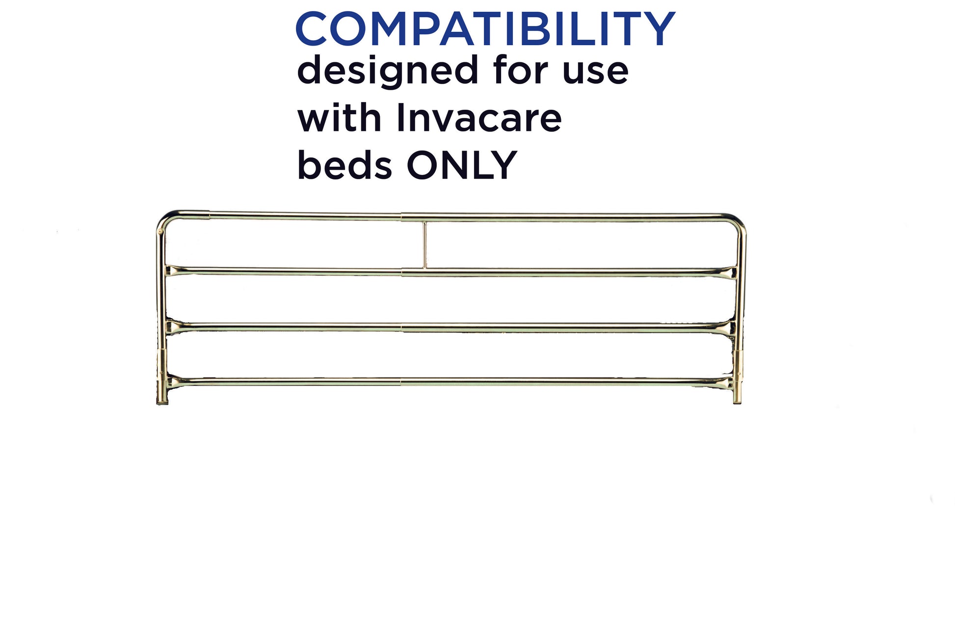Invacare Chrome Plated Full Length Bed Rail for Invacare Homecare Beds ...